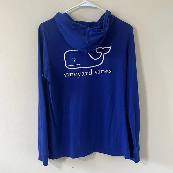 Vineyard Vines Vintage Whale Graphic Hoodie Blue White Size Small - Picture 4 of 6